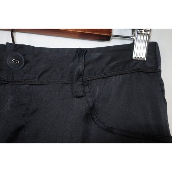 Fleur Du Mal Washable Black Silk Dress Pants Pajama High Waist Tuxedo Stretch S - Picture 7 of 14